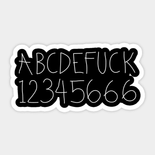 abc 123 black Sticker